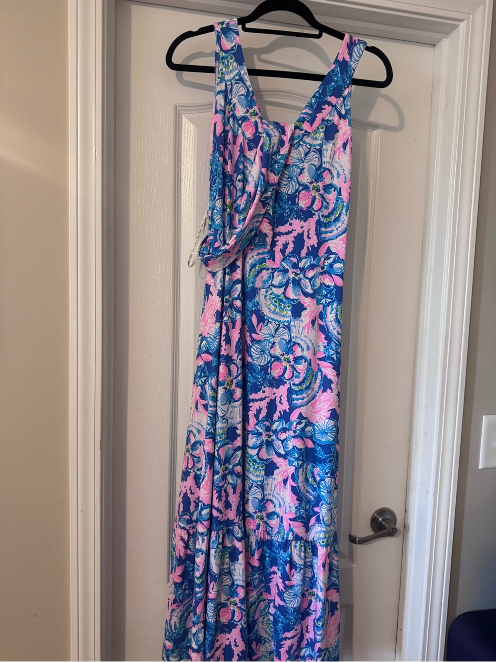 Lilly Pulitzer Pink and Blue Floral Maxi Dress